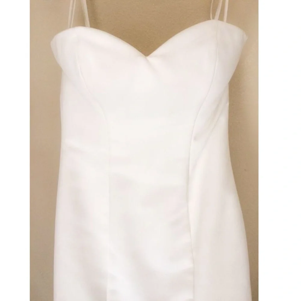 BHLDN Strapless White Mermaid Wedding Gown with Covered Buttons